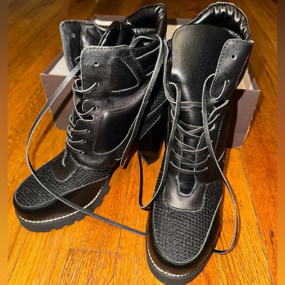 Louis Vuitton Leather Lace-Up Boots